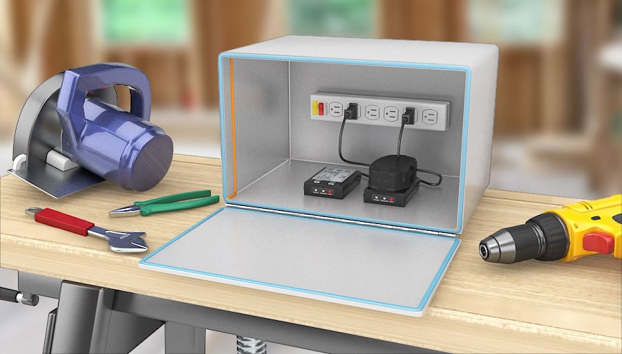 Image of the home safe charging station design.