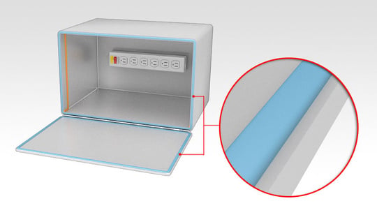 Image of the airtight seal that is embedded in the home safe charging station.